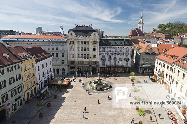 Main square of the Old Town of Bratislava  Slovak Republic  Europe