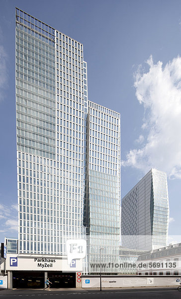Nextower office tower  Jumeira Hotel  Palais Quartier district  Frankfurt am Main  Hesse  Germany  Europe  PublicGround