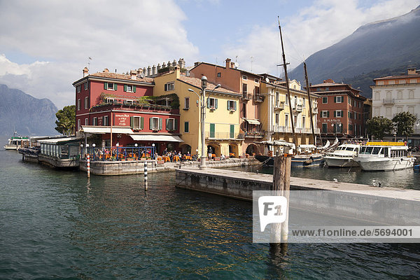 Harbour of Malcesine  Lake Garda  Veneto  Italy  Europe