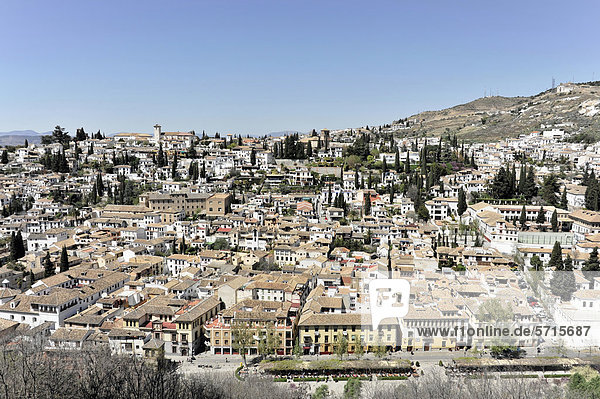 Europa über Ansicht Andalusien Alhambra Granada Spanien