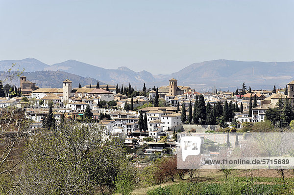 Europa über Ansicht Andalusien Alhambra Granada Spanien