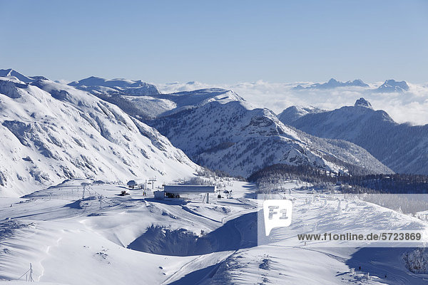 Österreich  Steiermark  Blick auf das Skigebiet Tauplitzalm