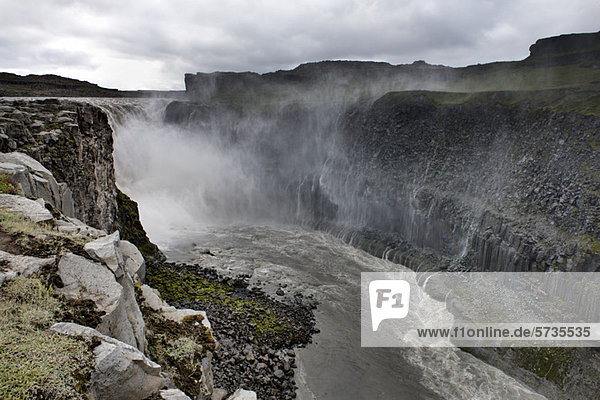 Dettifoss Wasserfall  Vatnajokull Nationalpark  Island