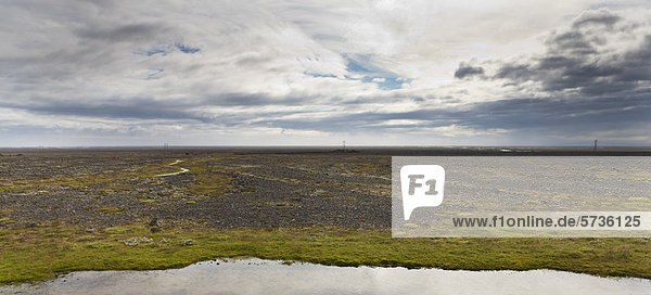 Panoramablick auf die karge Ebene  Island