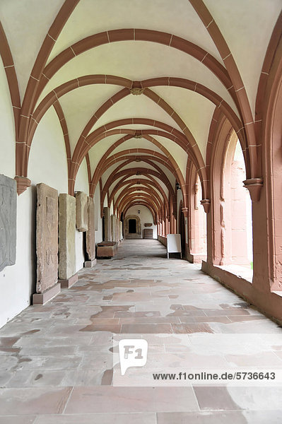 Kreuzgang  Seitengang  Basilika  Klosterkirche  Gründungsjahr 1136  Kloster Eberbach  Eltville am Rhein  Rheingau  Hessen  Deutschland  Europa