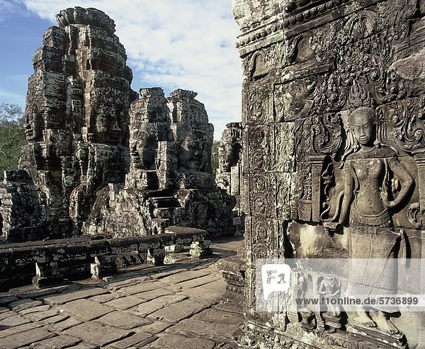 The Bayon temple (late 12th century-early 13th)  Angkor Thom  Angkor  Cambodia                                                                                                                      
