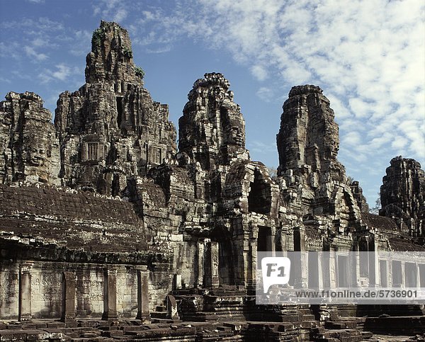 The Bayon temple (late 12th century-early 13th)  Angkor Thom  Angkor  Cambodia                                                                                                                      
