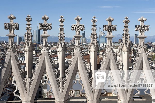 Italien  Lombardei  Mailand  Skyline von Duomo Dachterrasse