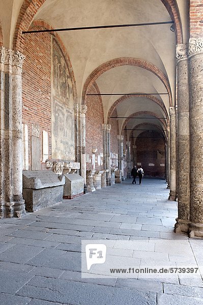 Italy  Lombardy  Milan  Basilica di Sant'Ambrogio  cloister                                                                                                                                         