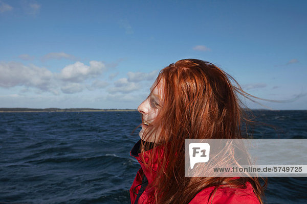 Young woman sailing  portrait