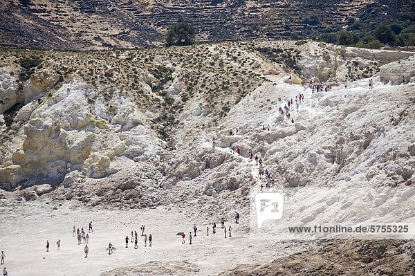 Volcanic crater  Nisyros  Dodecanese  Greece  Europe