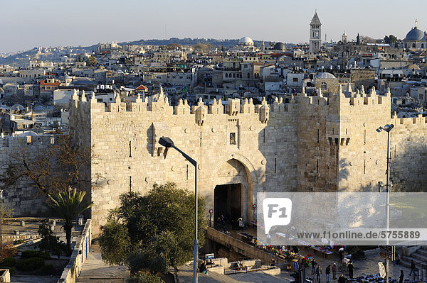 Jerusalem Hauptstadt Damaskus Hauptstadt Wand Wohnhaus Großstadt Eingang Naher Osten Gast Israel