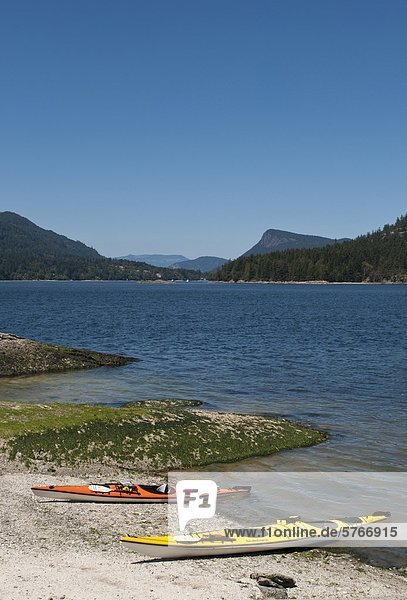 Hafen Insel Kajak Ansicht British Columbia Kanada Russell