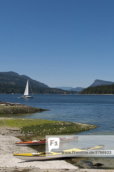 Hafen Tretboot Insel Kajak Ansicht British Columbia Kanada Russell