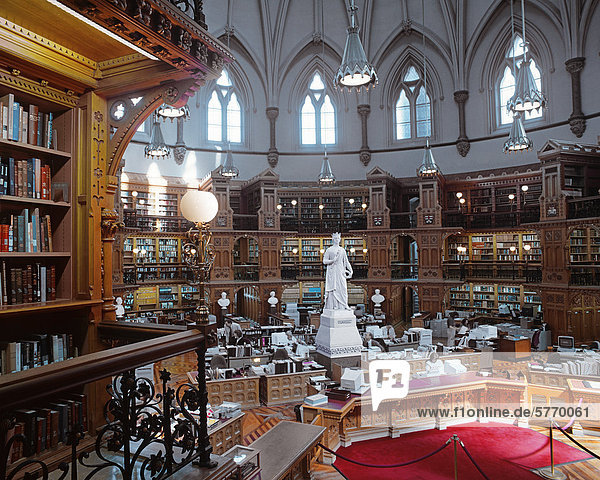 Bibliothek des Parlaments  Parlamentsgebäude  Ottawa  Ontario  Kanada