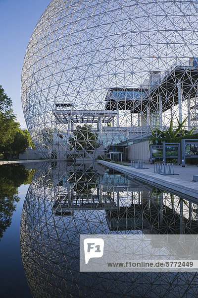 Die Biosphäre Museum im Morgengrauen am Jean-Drapeau Park auf Ile Sainte-Helene  Montreal  Quebec  Kanada.
