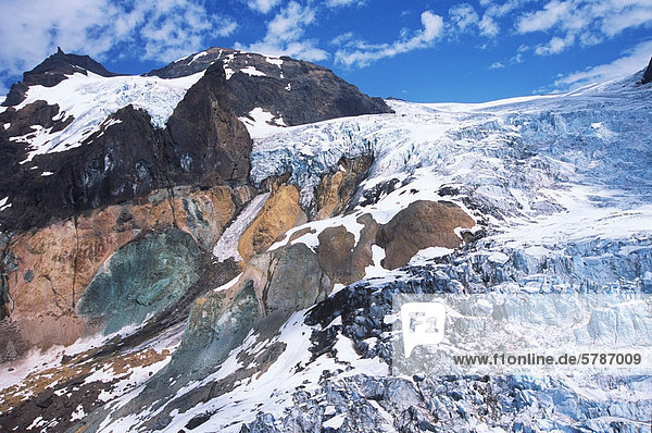 Küste Gebirge Klinaklini Gletscher Schmelzwasser British Columbia Kanada.