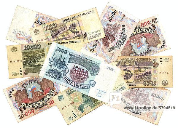 Historische Banknoten aus Russland Rubel 1992 - 1995