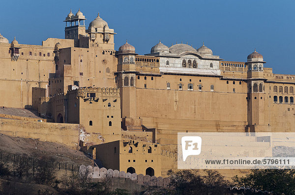 Festung von Amber oder Amber Fort  Jaipur  Rajasthan  Indien  Asien