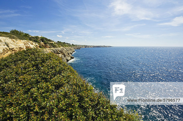Blick auf Cala Pi  nahe Llucmajor  Mallorca  Balearen  Spanien  Europa