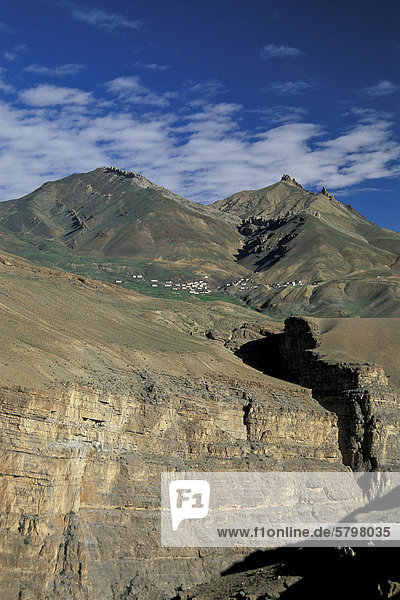 Höchstgelegenes Dorf in Indien Kibber Spiti-Tal Lahaul und Spiti Himachal Pradesh Nordindien Indien Asien