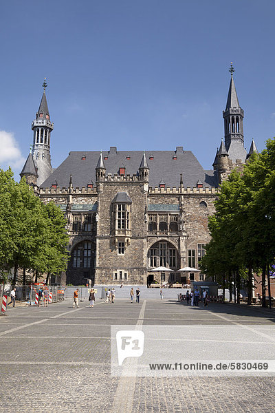 Rathaus  Aachen  Rheinland  Nordrhein-Westfalen  Deutschland  Europa  ÖffentlicherGrund