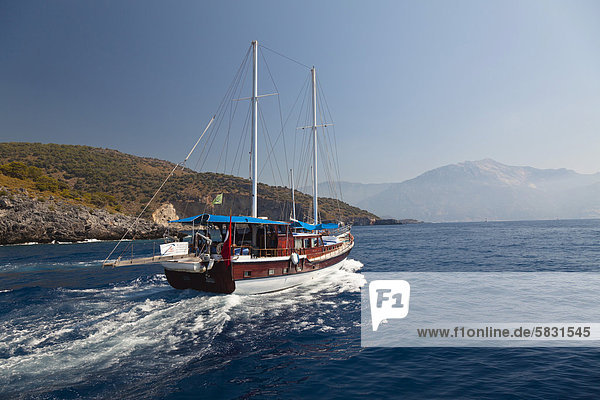Sailing trip along the Lycian coast  Lycia  Mediterranean Sea  Turkey  Europe  Asia Minor