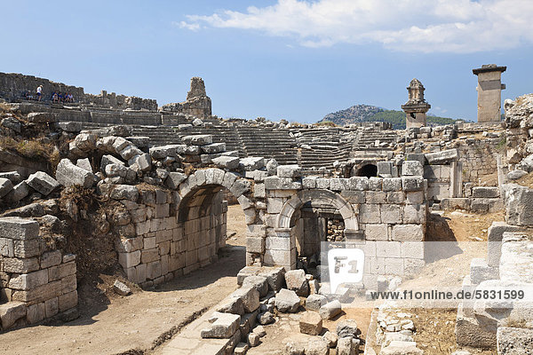 Roman Theatre  Xanthos  Lycian coast  Lycia  Mediterranean Sea  Turkey  Europe  Asia Minor