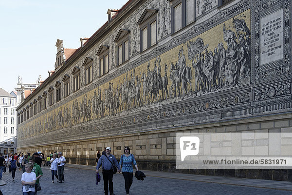 Fürstenzug Schlossstraße Dresden Sachsen Deutschland Europa