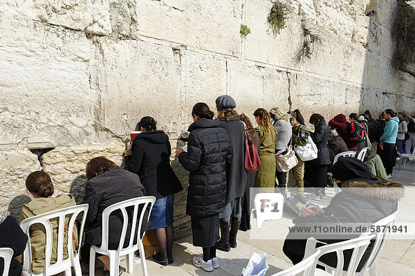 Frauen an der Klagemauer  Jerusalem  Israel  Naher Osten