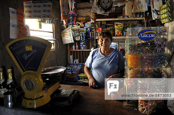 Woman in a small shop  Santiago del Estero province  Argentina  South America