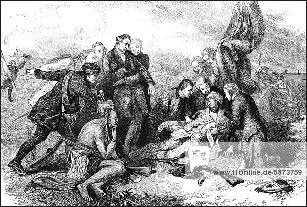 Historical Scene Us American History 18th Century The Death Of James Wolfe 1727 1759 A British General After The Battle On The Plains Of Abraham Quebec Canada