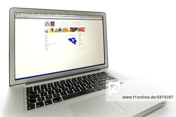 ALDI  Website auf Apple MacBook Pro