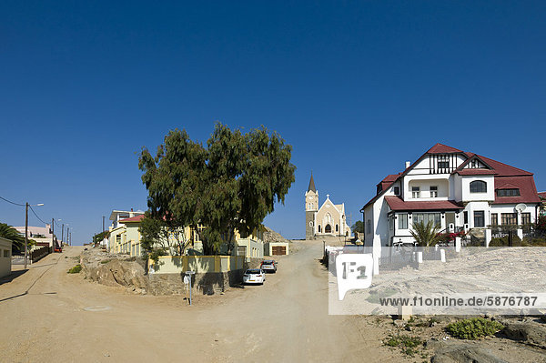 Felsbrocken Wohnhaus Kirche Namibia Afrika Hälfte Lüderitz
