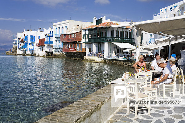 Klein-Venedig in Mykonos-Stadt  Insel Mykonos  Cyclades  griechische Inseln  Griechenland  Europa