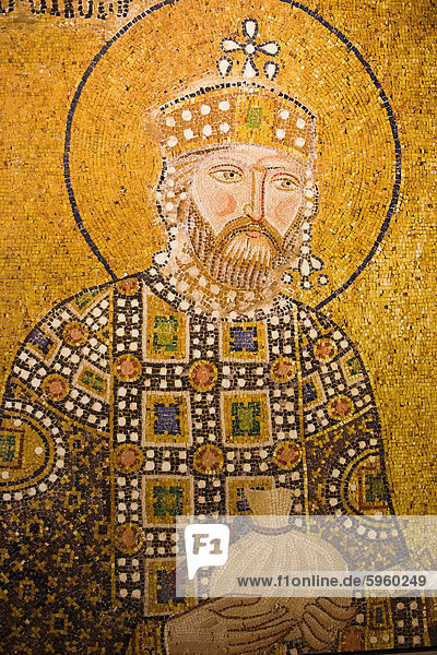 Mosaik von Johannes der Täufer innen Aya Sofya (Sancta Sophia)  UNESCO Weltkulturerbe  Istanbul  Türkei  Europa