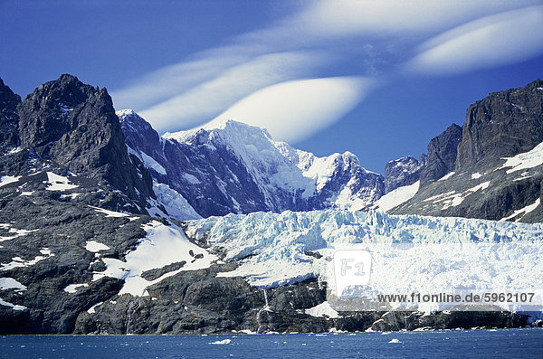 Gletscher in der südöstlichen Küste  Süd-Georgien  Polarregionen