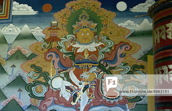 Wandmalerei  Punakha Dzong  Bhutan  Asien