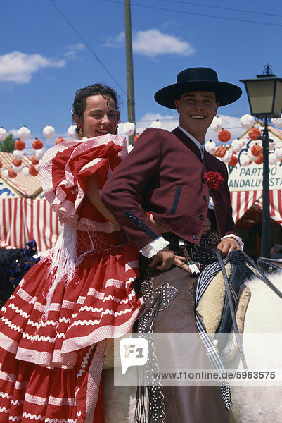 Reitkunst April Fair Sevilla Andalusien Spanien Europa