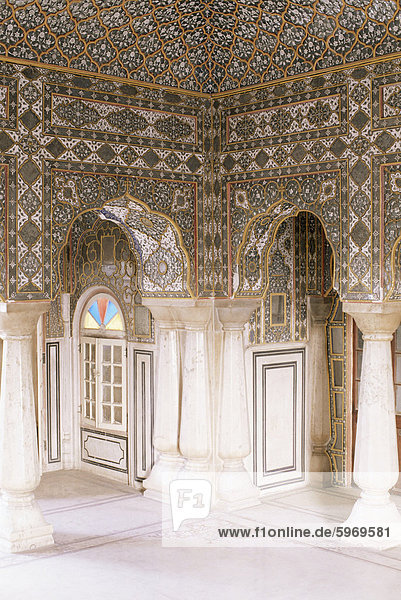 Das Sheesh Mahal (gespiegelte Hall) (Hall der Spiegel)  The City Palace  Jaipur  Rajasthan Indien  Asien