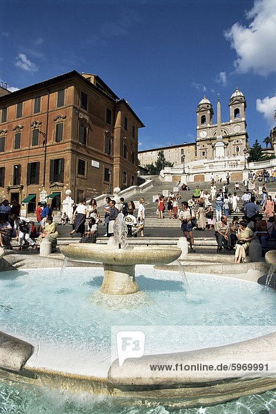 Barcaccia fountain  Piazza di Spagna  Rome  Lazio  Italy  Europe