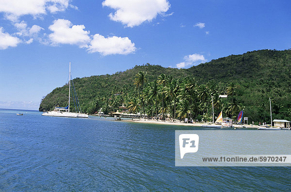 Tropischer Strand  Marigot Bay  St. Lucia  Windward-Inseln  West Indies  Caribbean  Central America