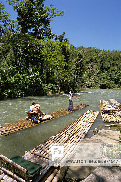 Tourist rafting trips on the Martha Brae River  Jamaica  West Indies  Caribbean  Central America