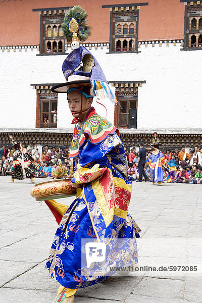 Buddhistische Festival (Tsechu)  Trashi Chhoe Dzong  Thimphu  Bhutan  Asien