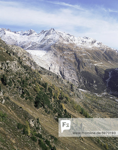 Furkapass und Rhonegletscher  Schweizer Alpen  Schweiz  Europa
