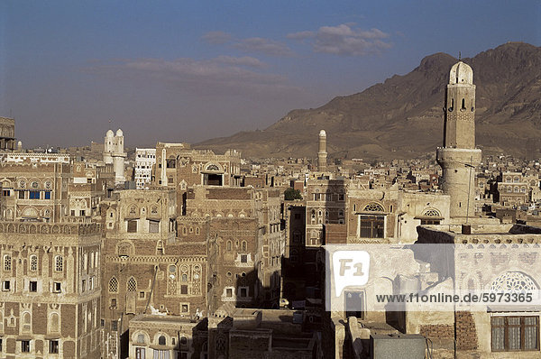 Skyline der Altstadt  Sana ' A  UNESCO World Heritage Site  Jemen  Naher Osten