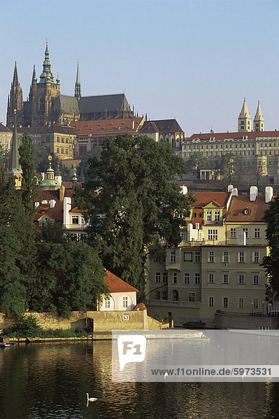 St. Vitus Kathedrale und Burg  Prag  Tschechische Republik  Europa