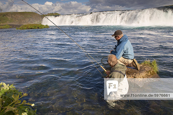 Salmon fly fishing in Iceland  Polar Regions