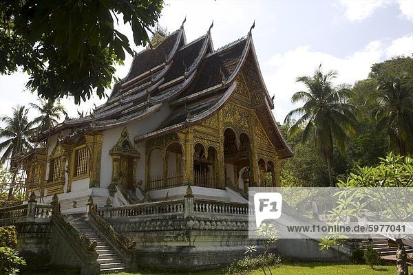 Der Tempel der nationalen Galerie von Luang Prabang  Laos  Indochina  Südostasien  Asien