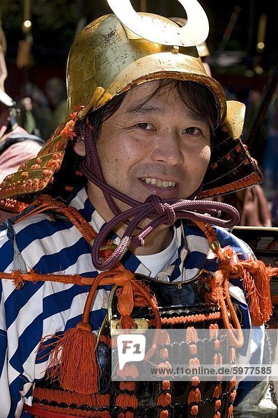 Bushido Samurai-Krieger tragen Kostüm Shunki Reitaisai Festival in Nikko  Tochigi  Japan  Asien